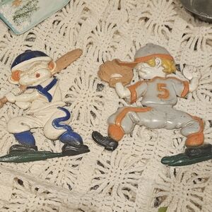 Vintage Cast Metal Baseball Wall Plaques